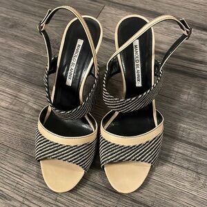 MANOLO BLAHNIK heels stilettos pumps shoes women’s 37.5